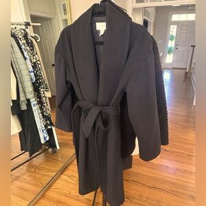 H&M black wrap coat Size 2
